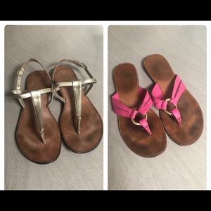 Bundle of Lilly Pulitzer Sandals, Gold & Pink